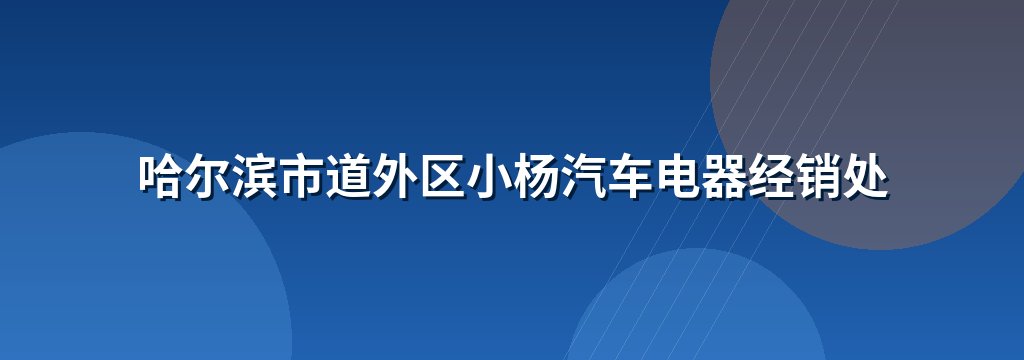 哈尔滨市道外区小杨汽车电器经销处